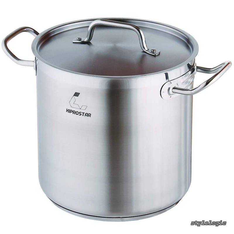 【送料無料】IH対応 ステンレス寸胴鍋24cm (蓋付) 満水11L 底面3層構造 KIPROSTAR(キプロスター) 両手 深型 食器洗機対応|StyleLogic