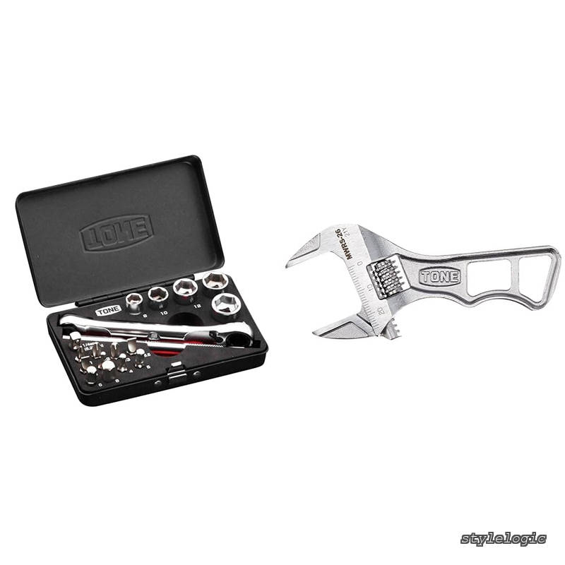 【送料無料】ソケットレンチビットセット MIX21620MBK 差込角:6.35mm(1/4") ビット二面幅:6.35mm ブラック 内容18点 + ショートモンキレンチ(目盛付) MWRS-26 全長110mm|StyleLogic