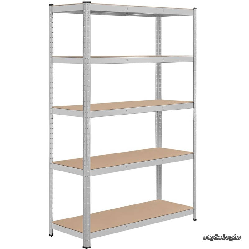 【送料無料】キッチンラック スチールラック 120x45x180cm 5段 メタルラック ステンレスラック オープンシェルフ 収納棚 収納ラック 幅120 耐荷重875kg 高さ調節可 防サビ加工 ネジなし 組立簡単 キッチン 物置 倉庫 ガレージ ゴム製キャップ付き 手袋付き シルバー｜StyleLogic 10,269円