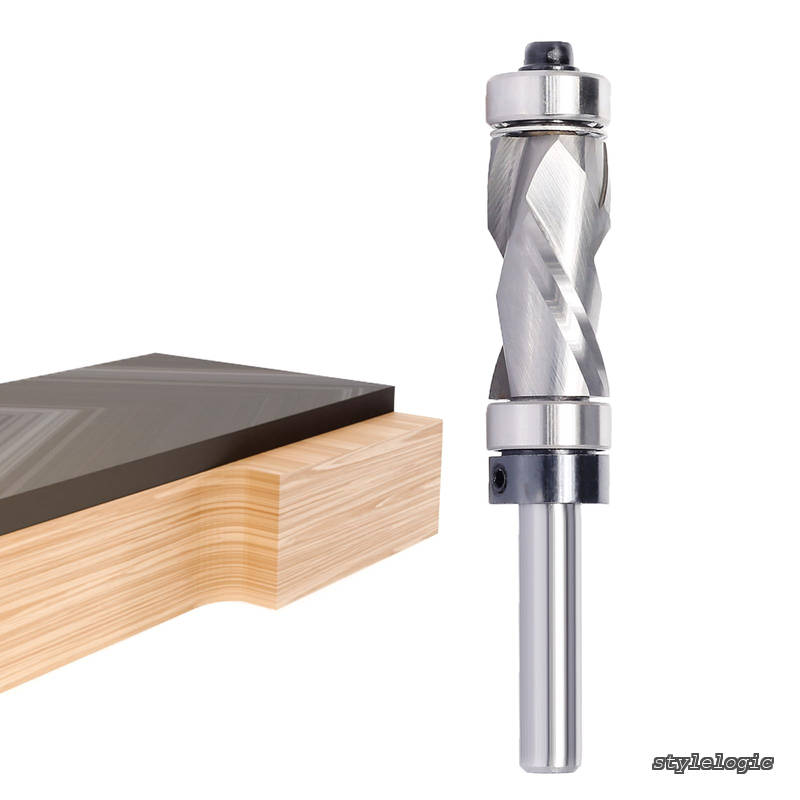 【送料無料】パターンビット スパイラル トリマービット 6mm 軸 コンプレッション カット 超硬ルータービット 切断幅12.7mm 切断長25.4mm アップ + ダウンカット 工業級品質 TCTフラッシュトリムビット|StyleLogic