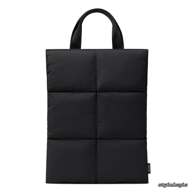 【送料無料】Puffy Pillow Laptop Sleeve Compatible with 16 inch MacBook Pro M4 M3 M2 M1 & MacBook Air 15-in M4 A3241 2025 M3 M2 Nylon Hidden Handle for Mac Black|StyleLogic