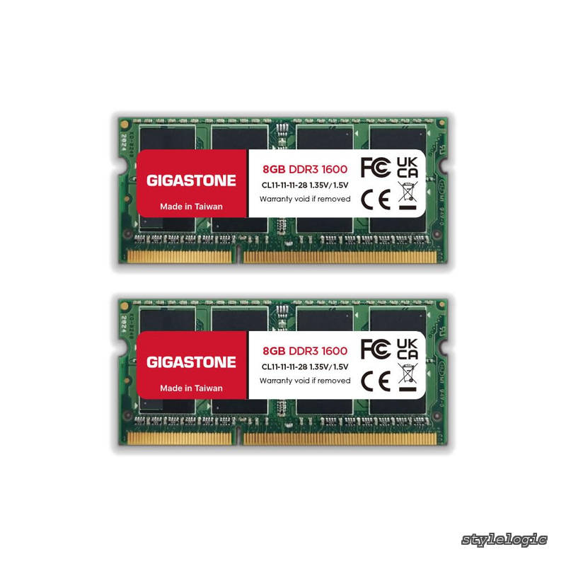 【送料無料】ノートパソコン専用 DDR3】GIGASTONE 8GBx2枚 (16GB Kit) DDR3/DDR3L 1600MHz (1333MHz) PC3-12800 (PC3-10600) CL11 1.35V/1.5V 2Rx8 SODIMM 204ピン アンバッファー 非ECC ノートパソコンメモリモジュールアップグレード|StyleLogic