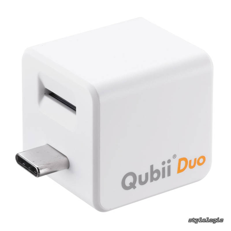 【送料無料】iPhone/iPad Android USB-C 充電しながら自動バックアップ microSD カードリーダー 写真 データ保存 Qubii Duo ホワイト 400-ADRIP014W|StyleLogic