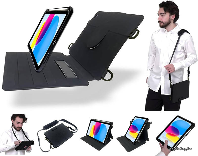 【貨物輸送無料】iPad 10.9in 第10時人 (2022年) / iPad 11in (A16) 第11時人 (2025年) 2ひな型相応う 本体と取りまかなうが取りはずし能力のある 入れもの 肩かけ 首掛け 肩先 Apple Pencil 納める可 商行為 授業時間 by 幡ヶ谷嚢