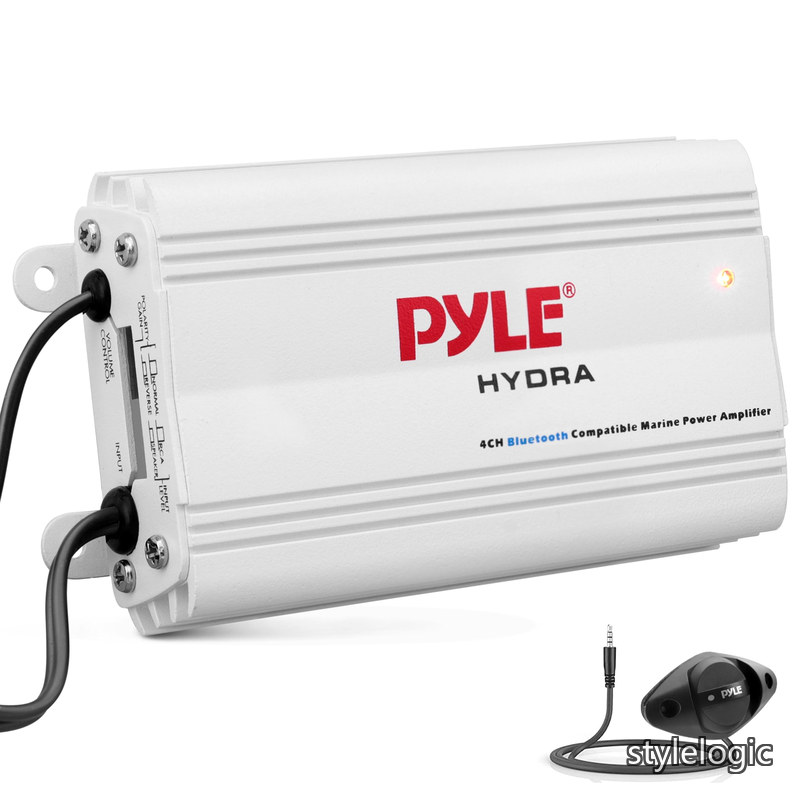 【貨物輸送無料】Auto 4通信路 米国海兵隊員アンプリファイアー - 200ワット RMS 4 OHM フルレンジステレオ 無線電話Bluetooth\u0026パワフルプライムスピーカー - ご機嫌クロスオーバー固定ディスク快い音オーディオマルチチャンネルシステム PLMRMB4CW 白いこと