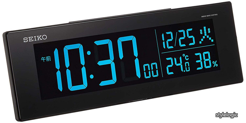 【送料無料】Clock) セイコー クロック 置き時計 目覚まし時計 電波 デジタル 交流式 カラー液晶 シリーズC3 01:黒 本体サイズ:7.3&times;22.2&times;4.4cm BC406K｜StyleLogic