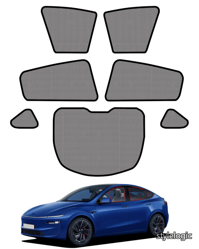 【送料無料】テスラ Model Y Juniper 新型 サンシェード メッシュ 2025 2026年 マグネット式 車中泊 断熱 換気 目隠し 虫よけ 日除け UVカット 専用アクセサリー(Model Y Juniper)|StyleLogic