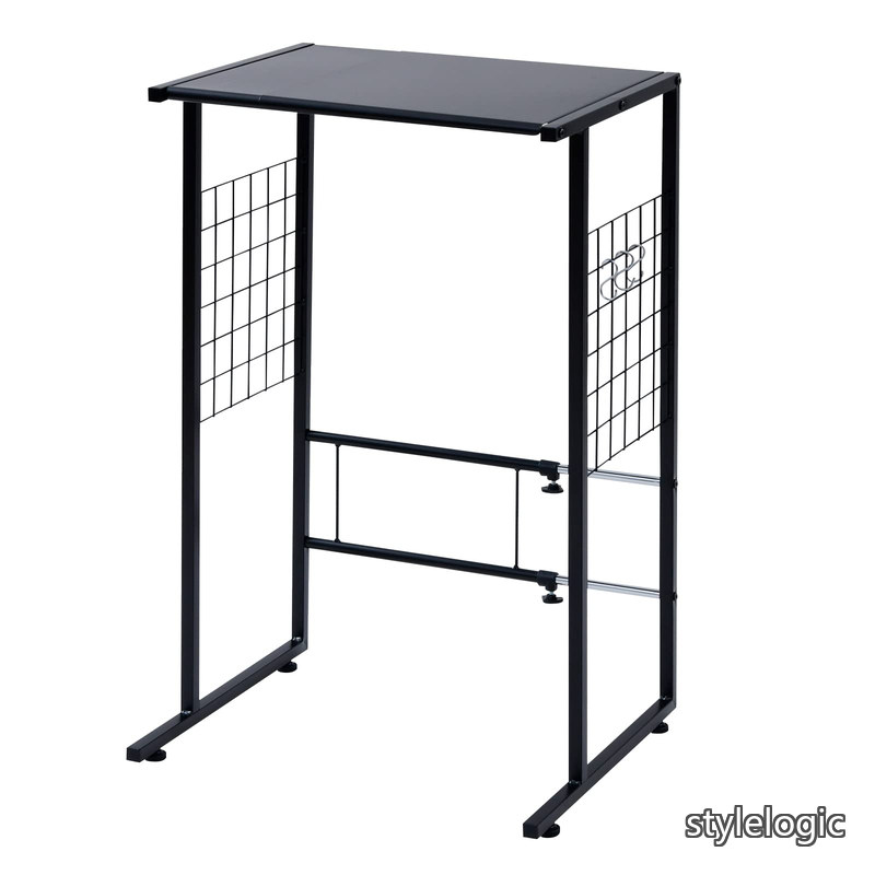 【送料無料】キッチンラック レンジ台 幅40-55&times;奥行45.5&times;高さ85cm ゴミ箱上ラック キッチン 棚 伸縮式 スチール 組立品 ブラック YPR-40(BK)｜StyleLogic 8,689円