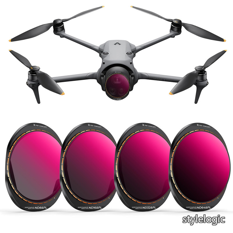 【送料無料】CONCEPT DJI Mavic 4 PRO用ND&PLフィルターセット(ND8&PL+ND16&PL+ND32&PL+ND64&PL) NDフィルター PLフィルター 保護 反射防止 光量調節 動画撮影 偏光レンズ 軽量設計 28層コーティング プロ級画質向上|StyleLogic