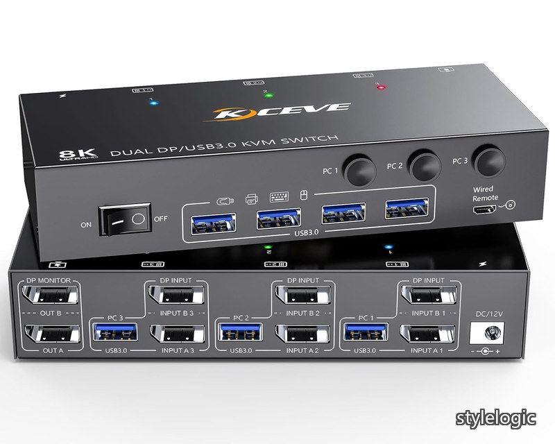 【貨物輸送無料】8K@30サイクル USB3.0 KVMうつり変わり器 3インプット2最終生産物、銀鏡/押しひろげる流行り物 (2 DP界面マイコン) KVM Switch KVM取り替えっこ マイコン3台と管する2台相応う 鍵盤、二十日鼠を3マイコンで分かち合う １番ウッド不必要 飾り気の無いに繋ぎ合わせる 手元取り替えっこ付き添い人(8K@30サイクル/4K@144サイクル)