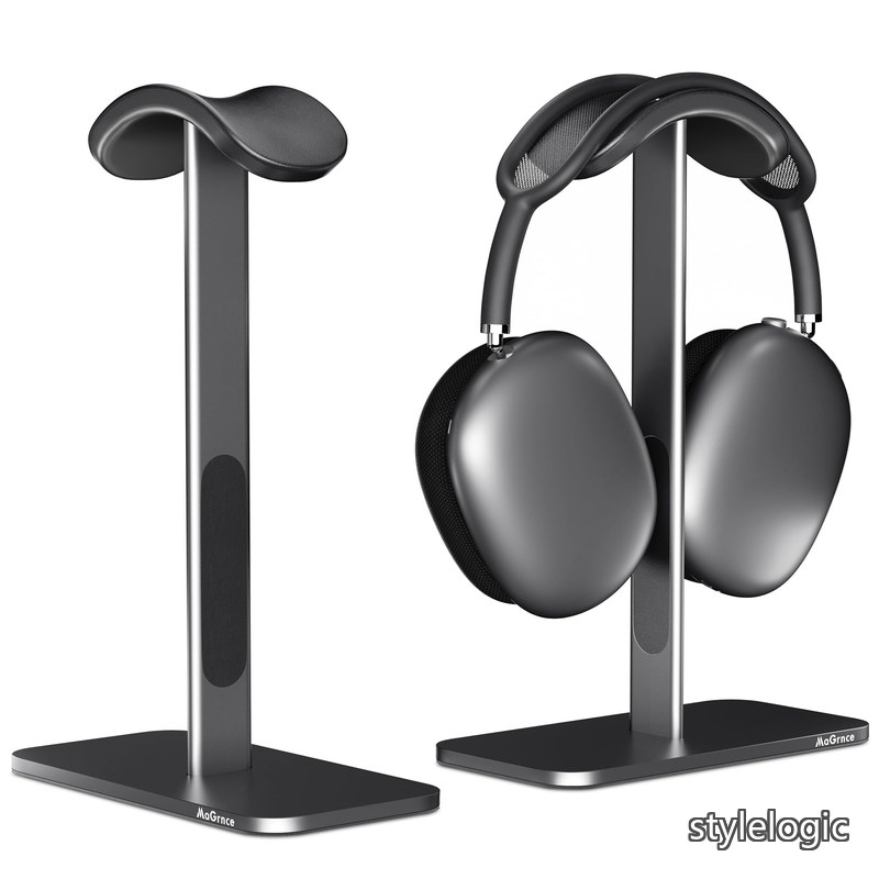【送料無料】Airpods Max用 アルミニウムヘッドホンスタンド 休止状態モード付き 自宅/ゲームルーム/ショップ用ヘッドホン収納/ディスプレイ用 (ダークグレー)｜StyleLogic