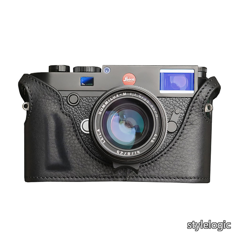 【貨物輸送無料】LEICA M10 M10-P M10P M10R M-D用 ボディーハーフケース 写真機入れもの 分かりやすいでレトロ (B- 黒いこと)