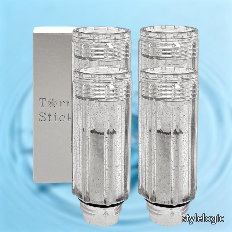 【送料無料】YUE【正規品】トルネードスティック プラス シャワーヘッド用交換カートリッジ 塩素除去 ウルトラファイン バブル量増幅 美肌・頭皮温浴効果 エコ節水 (4個入り)｜StyleLogic
