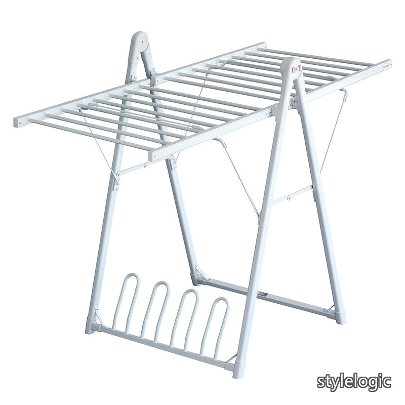 【送料無料】ドライングヒーターラック braaa DRYING HEATER RACK VBIK001-WH タオル 掛け 乾燥 ヒーター 自立 室内用物干し 物干し台 洗濯物干し スタンド 室内 ステンレス 折りたたみ コンパクト タオルハンガー 部屋干し おしゃれ 平干し|StyleLogic
