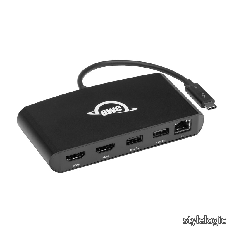 【貨物輸送無料】OWC Thunderbolt mini Dock （サンダーボルト ミニ ドック） 2階建てバス力強さ5ポートマルチアダプター / 4K HDMI ×2 / USB ×2 / ギガビットイーサネット / 20糎 押し並べて型 Thunderbolt 有線テレビ/結核症（USB-C）積み上げるMacおよびマイコン用
