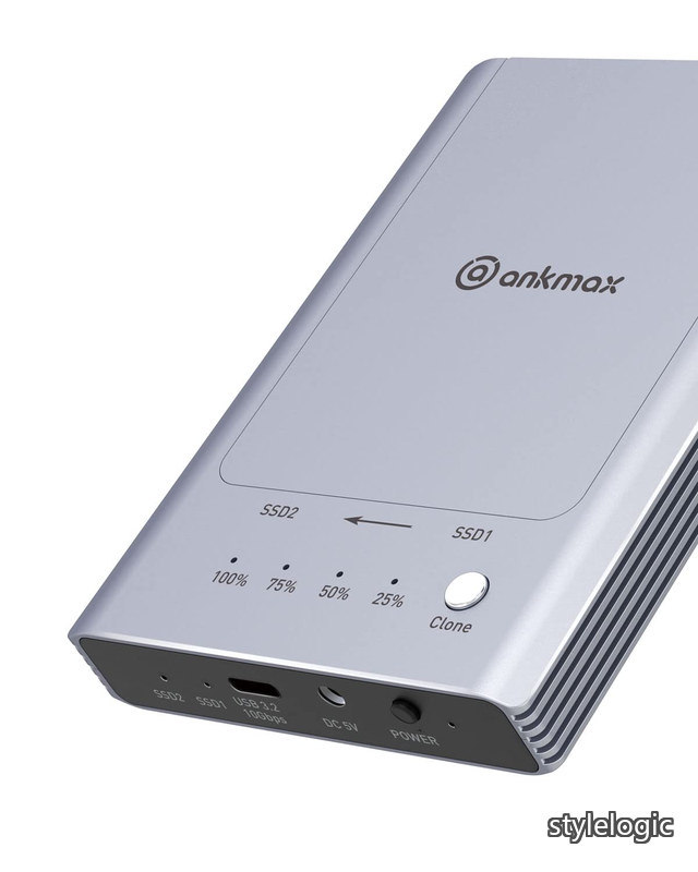 【送料無料】M.2 デュプリケーター M2U32C デュアルベイ オフライン クローン SSD ドッキング ステーション、工具不要のアルミニウム 2 ベイ USB3.2 10Gbps 外部 SSD エンクロージャ、ワンキー システム ディスク クローナーをサポート|StyleLogic