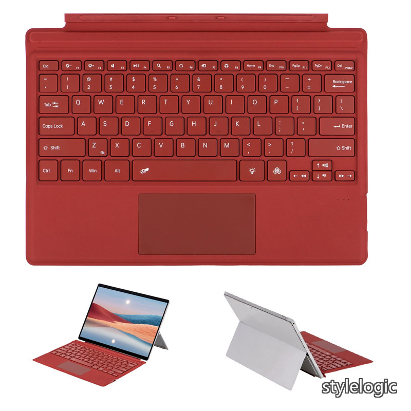 【貨物輸送無料】Surface Pro 鍵盤 7色うしろ側ともし火付き添い人 タッチパッド 磁石式 へばり着く 経口避妊薬 携帯型 無線電話 かっこ良い 鍵盤 薄型 Bluetooth 鍵盤 US英語割り付ける (ブドウ酒赤いこと  Surface Pro7/Pro6 /Pro5/ Pro4 / Pro3)