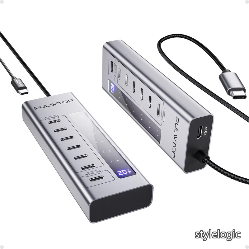 【送料無料】USB C ハブ、7-in-1 USB C ハブ、10Gbps データ&20W 充電対応、MacBook、iMac、iPad、スマートフォン、その他のノートパソコン用 USB ハブアダプター。(ビデオには対応していません。電源アダプターは付属していません)｜StyleLogic