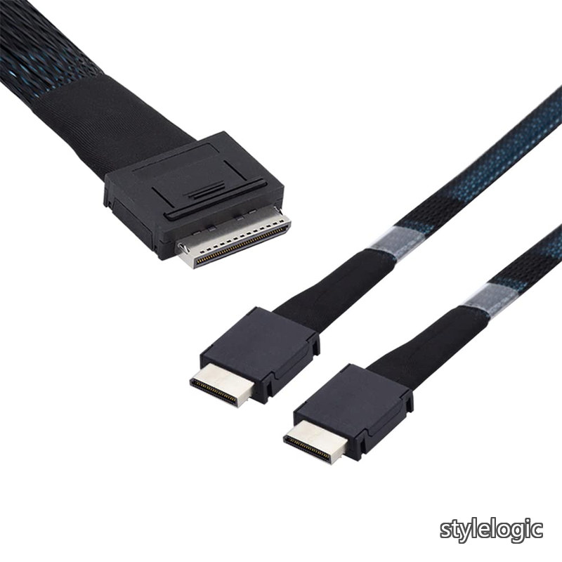 【送料無料】PCIeエクスプレスSFF-8611 8x8レーンデュアルSFF-8611 Oculink 4x SSDデータ用アクティブケーブル50cm|StyleLogic