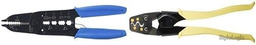 【送料無料】VVFストリッパー VVFケーブル EM-EEFケーブル エコ電線 ストリップスケール付 圧着工具 リングスリーブ用 圧着ペンチ 電気工事士技能試験対応 適応サイズ小中大 セット|StyleLogic