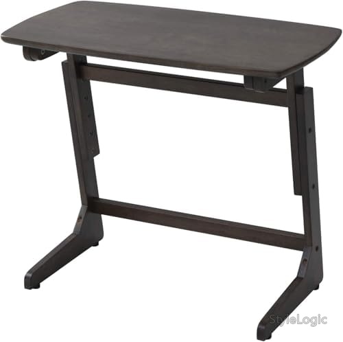 【送料無料】昇降テーブル 高さ3段階調整 頑丈耐荷重20kg 幅75&times;奥行41.5cm アジャスター付 組立品 ウォルナット テレワーク対応｜StyleLogic