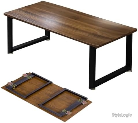 【送料無料】ローテーブル センターテーブル 折りたたみテーブル 45x90cm 木目調 省スペース 多機能 リビング オフィス 寝室 シンプル お手入れ簡単|StyleLogic