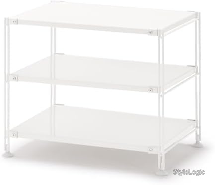 【送料無料】スチールシェルフ 幅58&times;奥行41&times;高さ46cm ライトグレー 収納棚 本棚 スチールラック エポキシ粉体塗装 軽量6.5kg 耐荷重30kg おしゃれ シンプル 一人暮らし オフィス リビング デスク周り 収納力抜群｜StyleLogic 9,789円