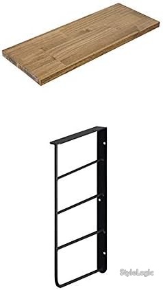 【送料無料】収納 壁掛け シェルフ 2段 ブラック 幅40cm 奥行15cm 耐荷重 おしゃれ シンプル ねじ ピン 取り付け簡単 傷跡目立たない 見せる収納 人気｜StyleLogic