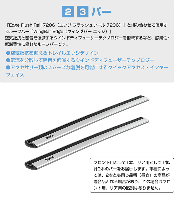 木造 THULE スーリー TH7207 ウイングエッジバー - 通販