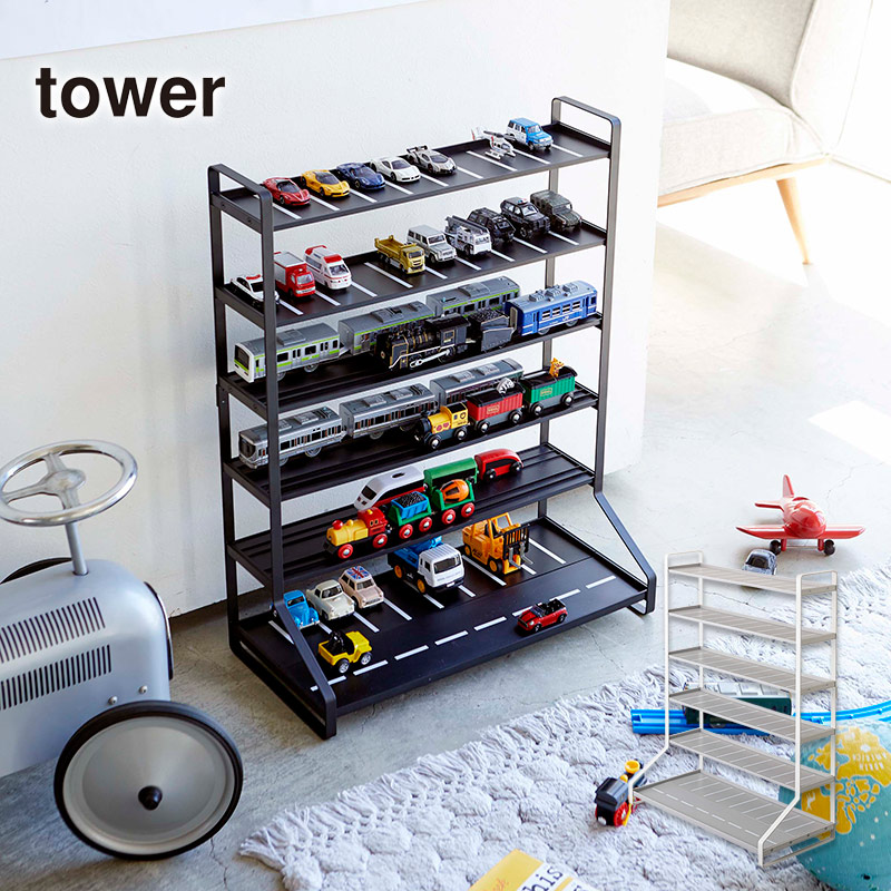 送料無料 沖縄除く 代引不可 ミニカー レールトイラック Tower タワー おもちゃ収納 おもちゃラック トミカ 飾り棚 コレクションケース プラレール Brikk Ph