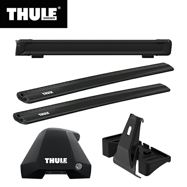 【送料無料】THULE（スーリー） ヴェゼル専用ベースキャリア（フット7205+ウイングバーエッジ 7215B/7214B+キット5175）+スキーキャリア スノーパック7326B ルーフレールなし