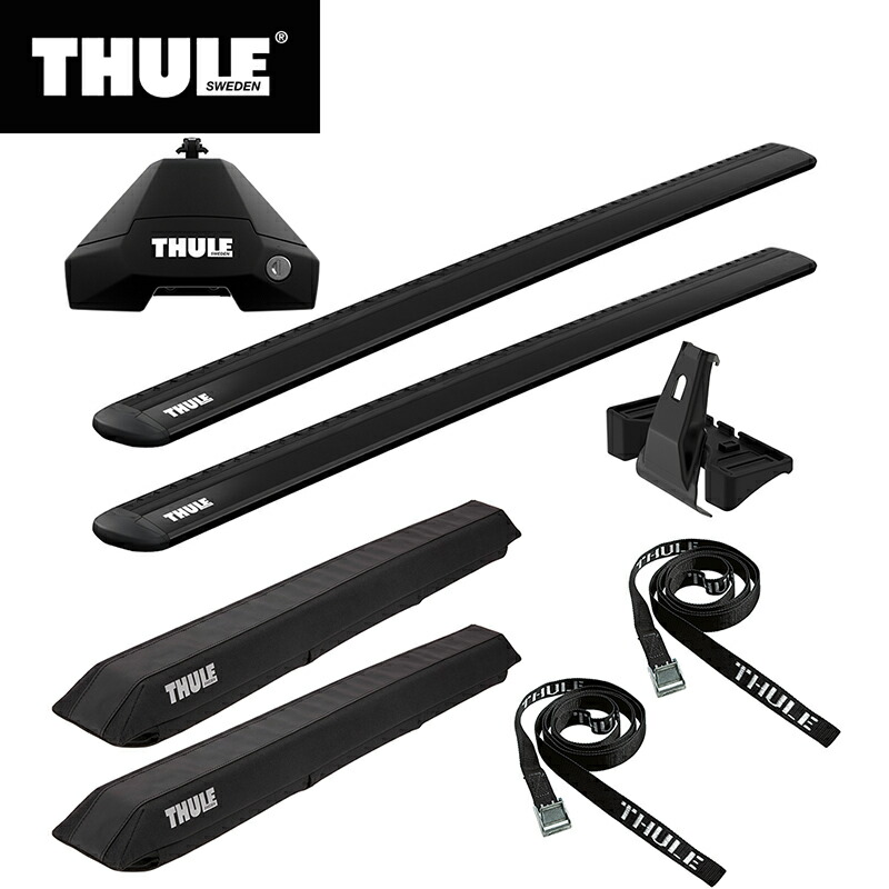 豪奢な Thule スーリー プリウスa Zvw40w 41w H23 5 専用ベースキャリア フット7105 ウイングバー Evo7113b キット5129 サーフパッド846 ストラップ523 Fucoa Cl