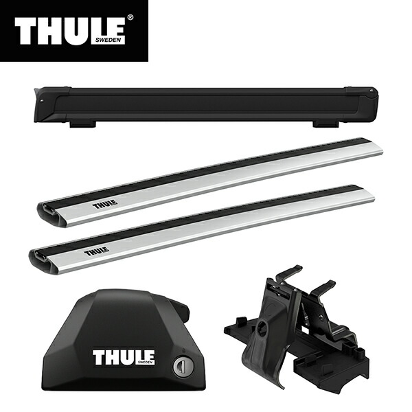 THULE(スーリー) アウトランダー専用ベースキャリア(フット7206 ウイングバーエッジ 7214×2本 キット6016) スキーキャリア スノーパック7326B GF7W GF8W