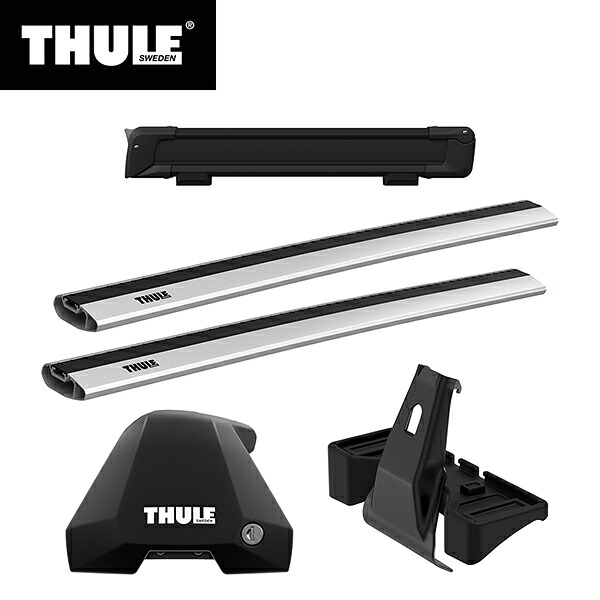 【送料無料】THULE（スーリー） アクセラスポーツ専用ベースキャリア（フット7205+ウイングバーエッジ 7215&times;2本+キット5002）+スキーキャリア スノーパック7324B 5ドア BM#｜スタイルマーケット　店