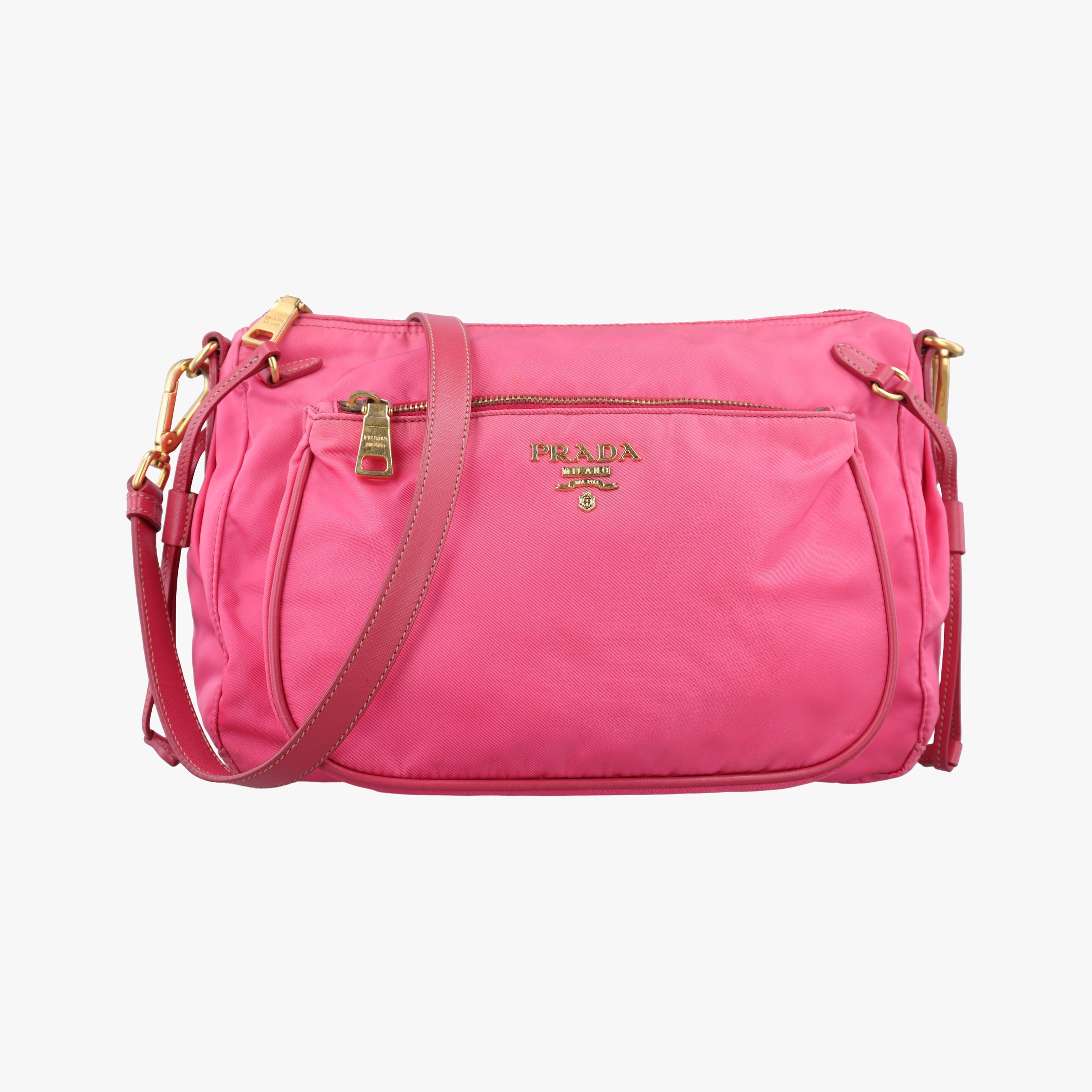 【中古】プラダPradaテスート イビスコ テスートナイロン&times;サフィアーノレザー BT0689 165｜ＳＴＹＬＥ　ＮＥＷ　ＳＴＡＲ