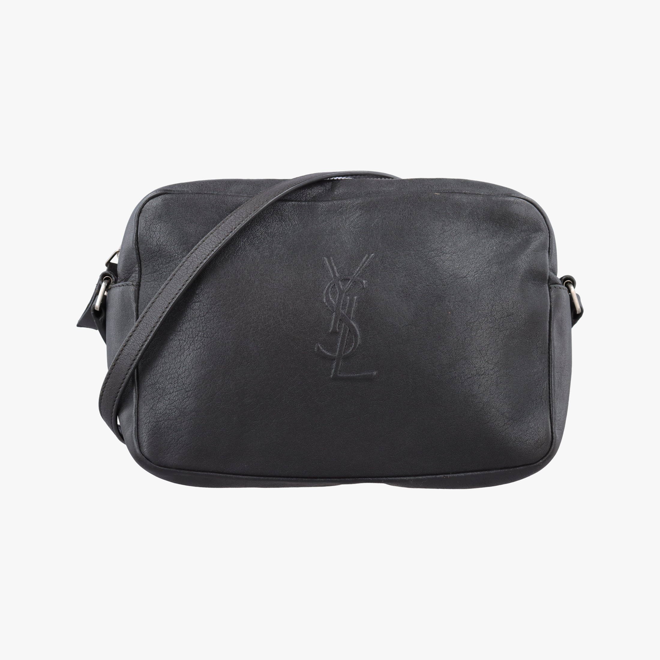 【中古】イヴサンローランYves Saint Laurentパリ フリンジ グレー レザー 470299 FLY470299.1217｜ＳＴＹＬＥ　ＮＥＷ　ＳＴＡＲ