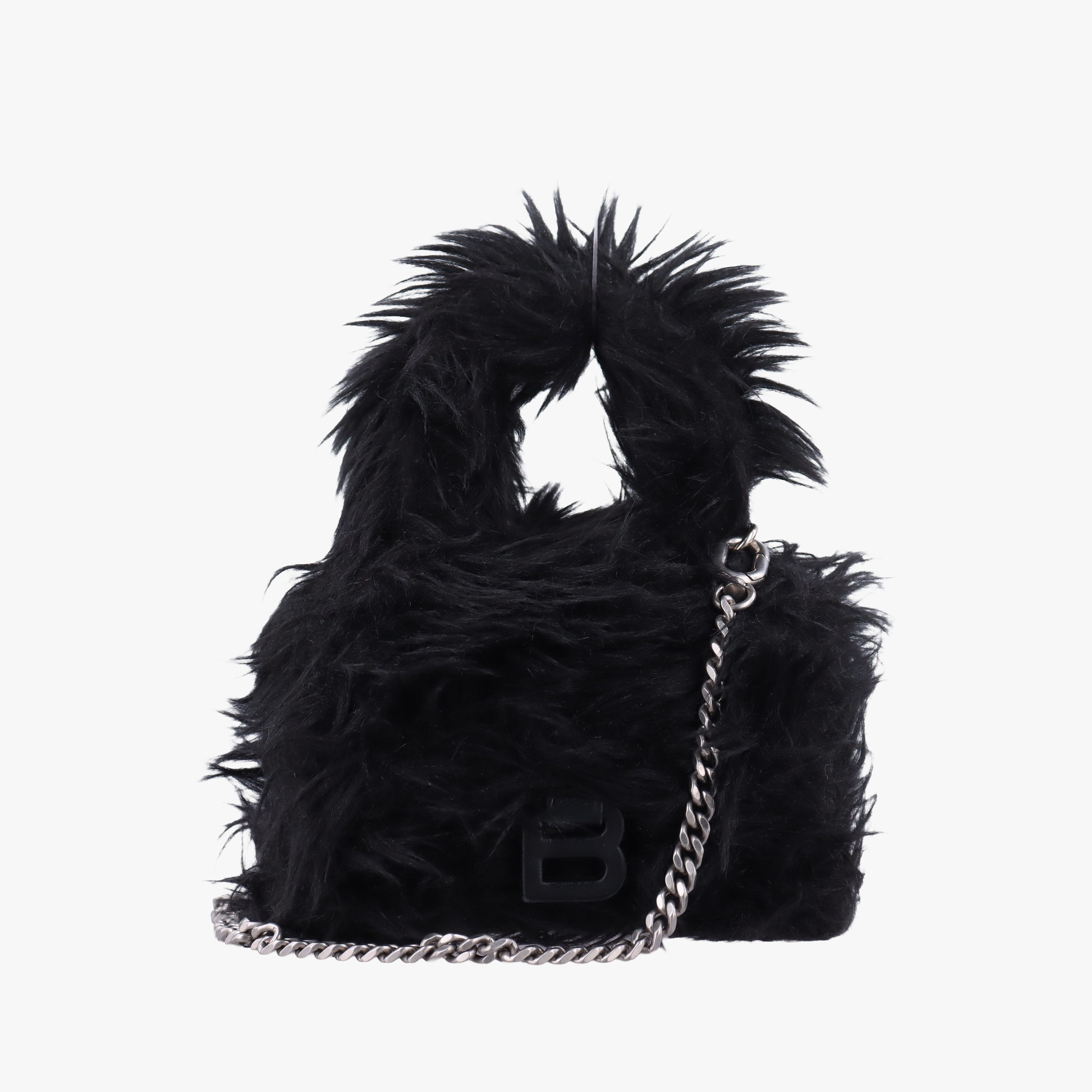 【中古】バレンシアガBalenciagaアワーグラス ブラック フェイクファー 676933.1000.S.1317