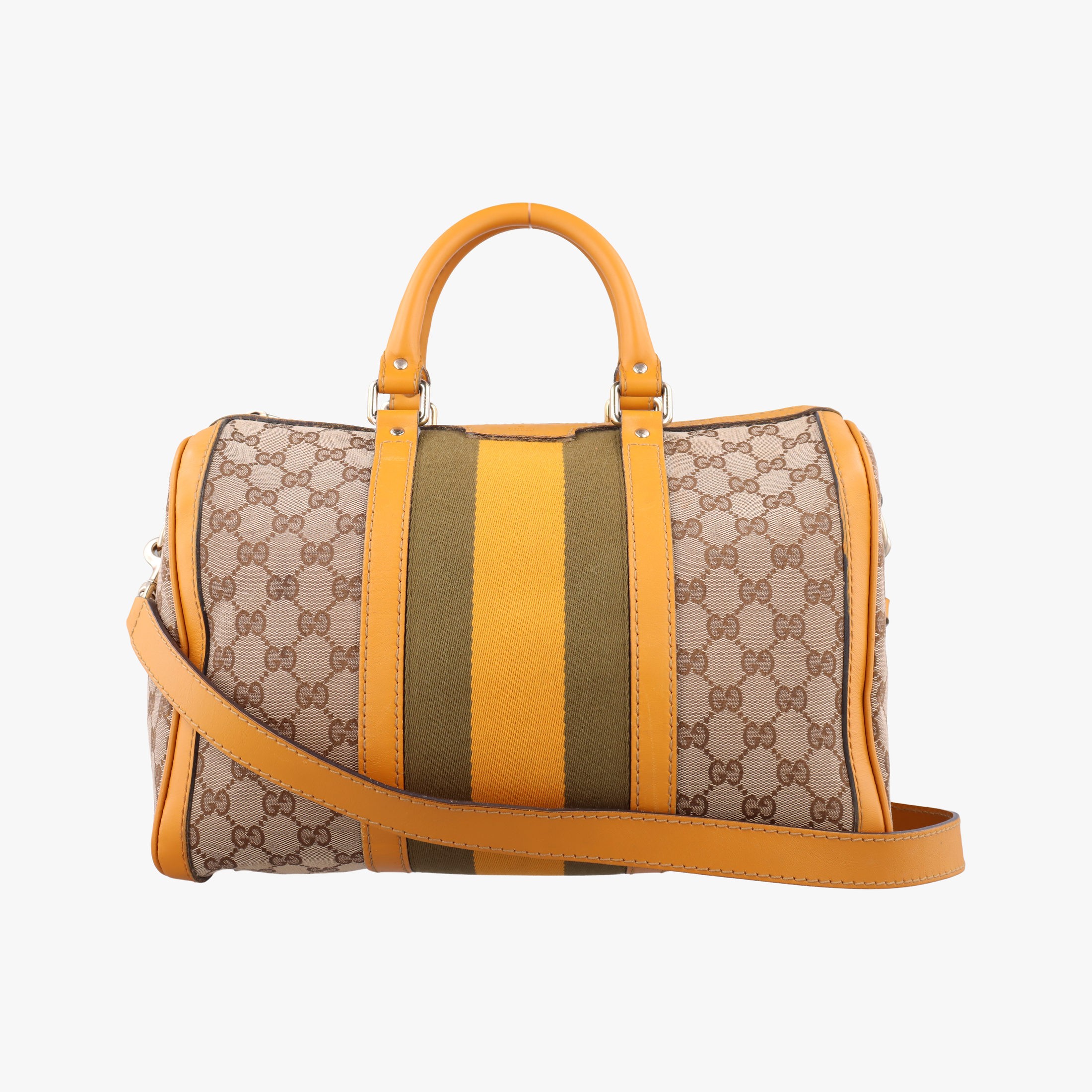【中古】グッチGucciシェリーライン ベージュ×イエロー×グリーン キャンバス×レザー 247205 A014305458