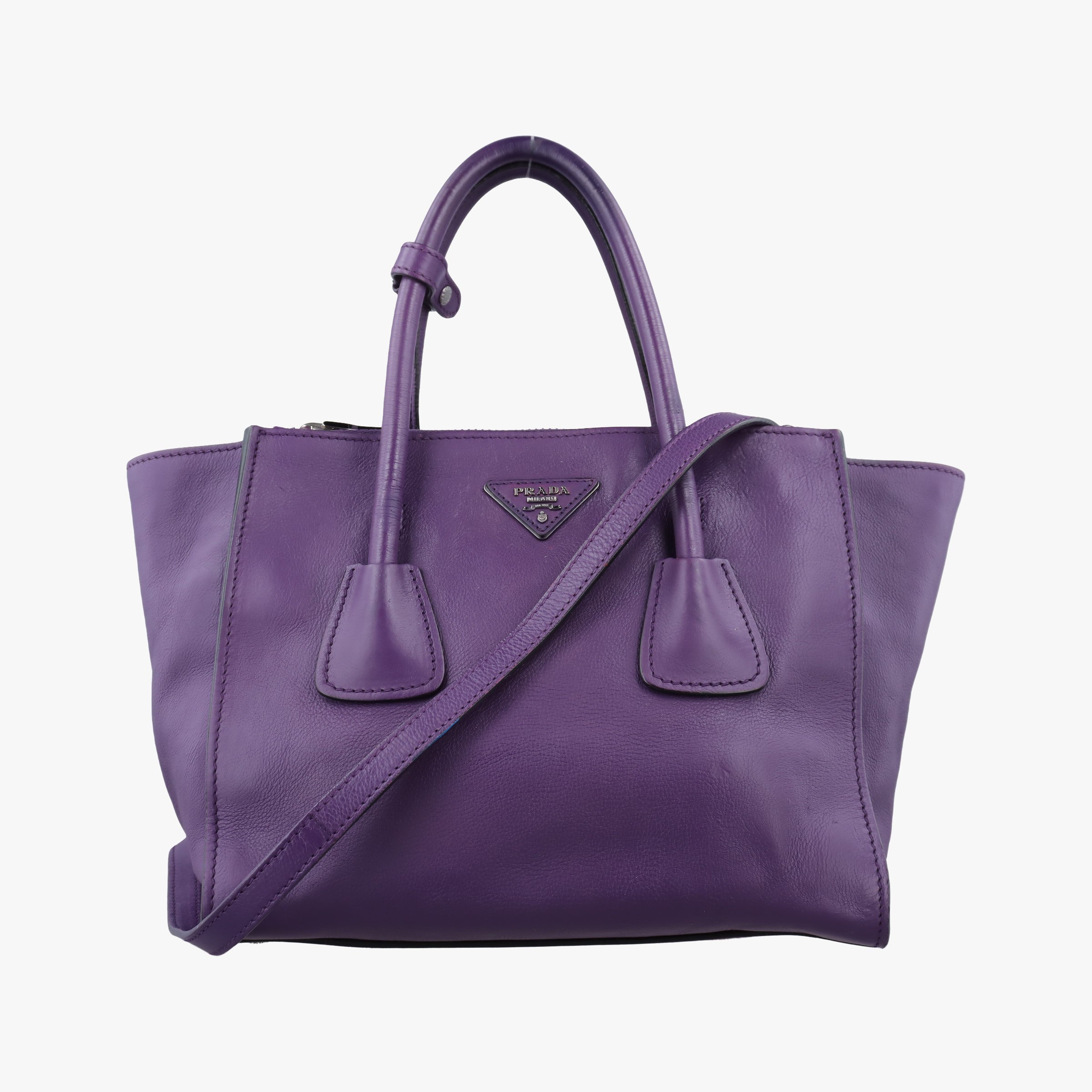 【中古】プラダPradaツイン ポケット ウィング トート パープル レザー BN2619 103｜ＳＴＹＬＥ　ＮＥＷ　ＳＴＡＲ