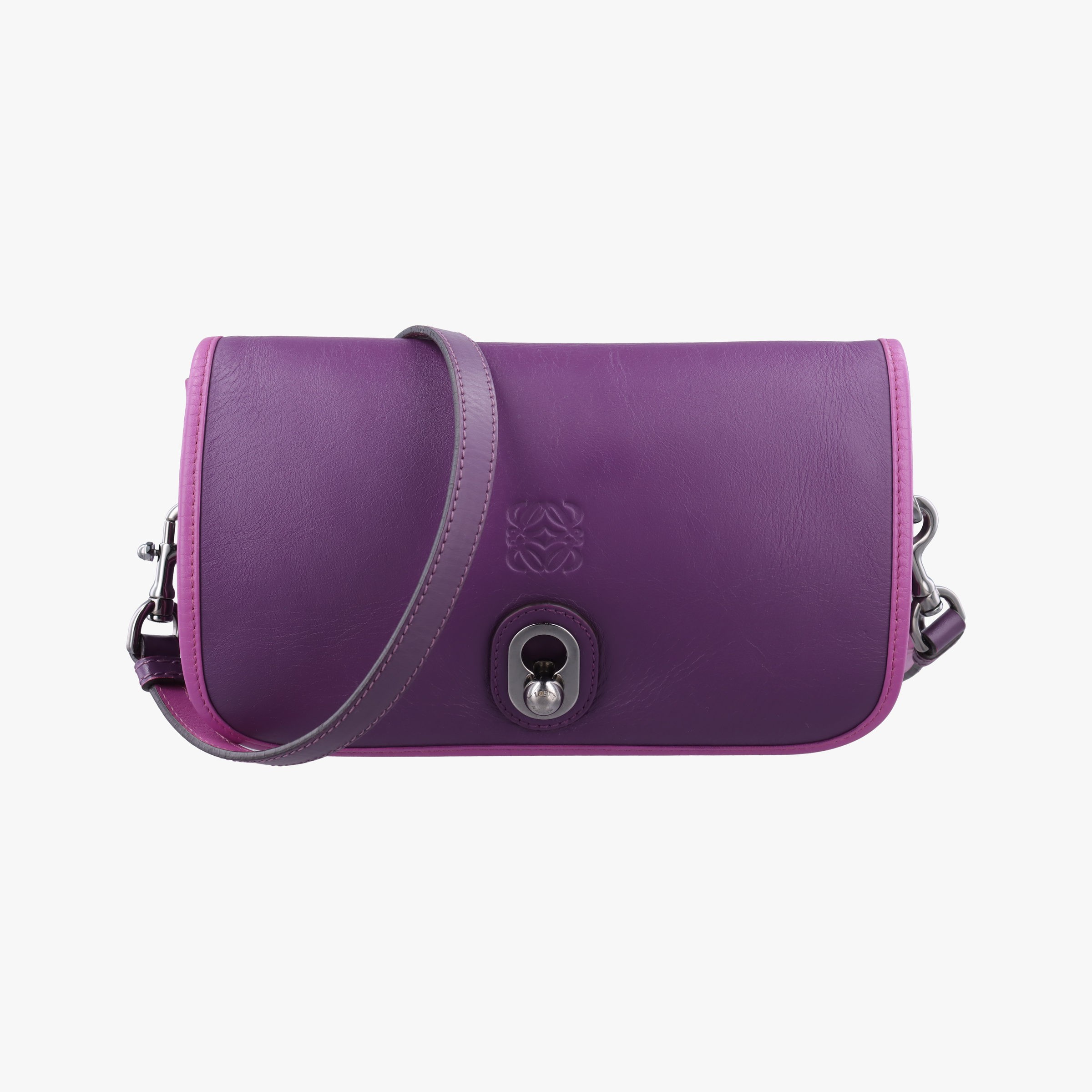 【中古】ロエベLoeweイネス パープル レザー 061304|STYLE NEW STAR