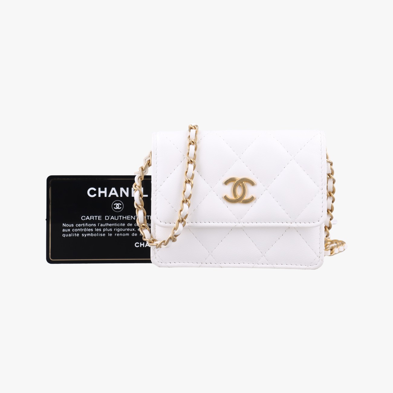 【中古】シャネルChanelマトラッセ ココマーク ホワイト ラムスキン AP1895 30638768