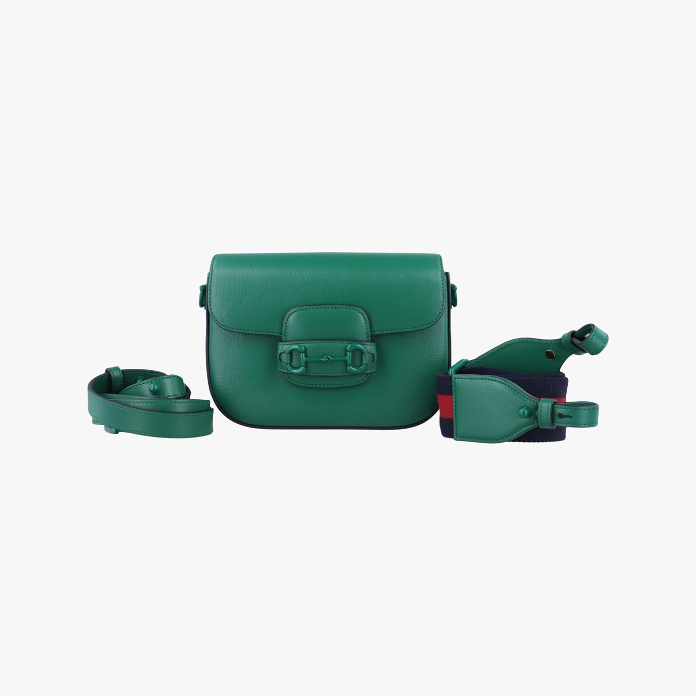 【中古】グッチGucciホースビット1955 グリーン レザー 726226 I039392646