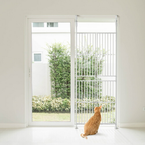【レビュー投稿5%OFFクーポン配布中】突っ張り式ペットゲート ドアフェンス 猫 高さ調節191-255cm ハイタイプ 取付幅75-81cm/85-91cm選択可 ロック式 猫脱走防止留守番 多頭飼い 保護猫 フェンス ベビーゲート ペット 柵 玄関 犬 スチール ホワイト/ブラック/ブラウン