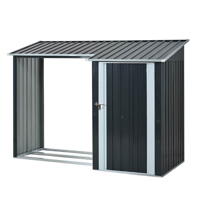 【L227xW92xH160糎】薪掘ったて小屋\u0026納める庫 露天 大屋根付き添い人 薪仕合わせ 耐荷重300KG 屋根裏部屋 薪棚 薪ストッカー 薪置き棚 薪暖房器グッズ 薪 仕合わせ 大型 軽さ チール製 納める 取り片づける 蔵入り かわき切る 薪蔵入り 薪納める アウ