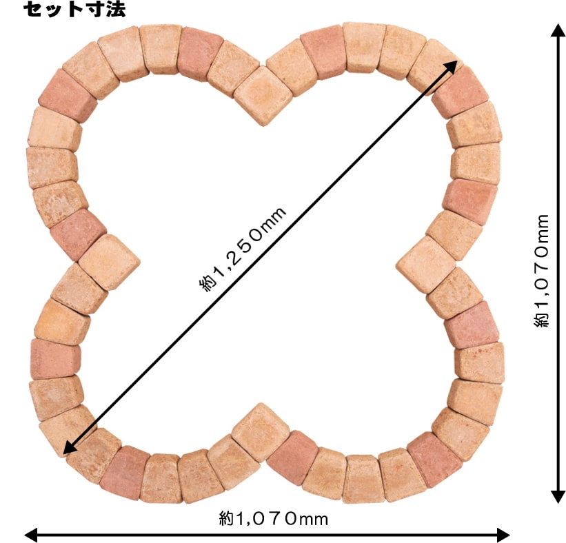 花壇 ガーデニング 販売 置くだけ ガーデン レンガ アールレンガ 花壇材 木材 建築資材 設備 ブロック 置くだけ おしゃれ ガーデンレンガ 花壇レンガ レンガ レンガ 花壇ブロック 土留め クローバー 花型 煉瓦 1070 1070mm セット 販売 Diy用 おしゃれ 可愛い 庭