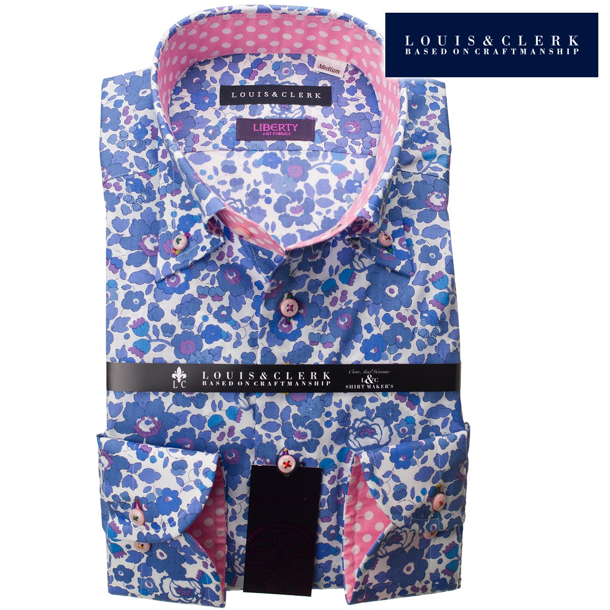 楽天市場 リバティプリント タナローン ドレスシャツ ワイシャツ シャツ メンズ 国産 長袖 綿100 コンフォート ボタンダウン ボタニカル コバルトブルー Fs3gm 1807 メンズシャツ専門店 Style Works