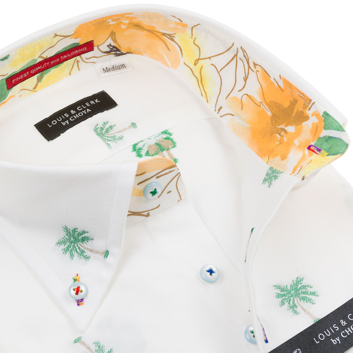 フロックプルオーバー Yシャツ シャツ メンズ 国産 長袖 コットン100 花王ダウン コンフォート 着丈短め 白みオックスフォード カットジャガード やしの木 1912 2109 Rld Outlets Superplayground Com Br