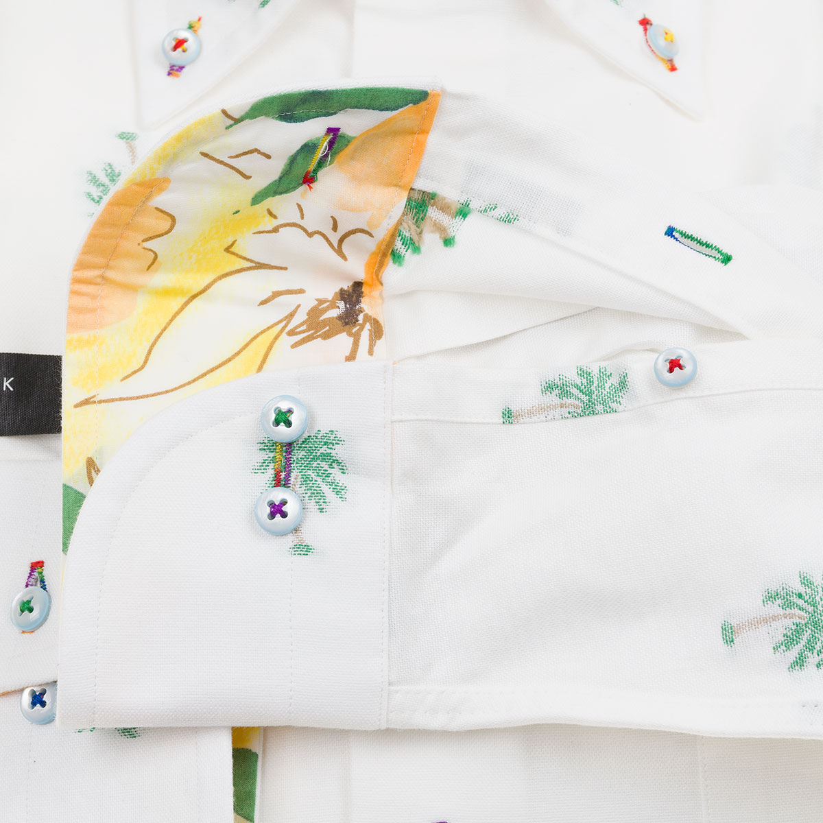 フロックプルオーバー Yシャツ シャツ メンズ 国産 長袖 コットン100 花王ダウン コンフォート 着丈短め 白みオックスフォード カットジャガード やしの木 1912 2109 Rld Outlets Superplayground Com Br