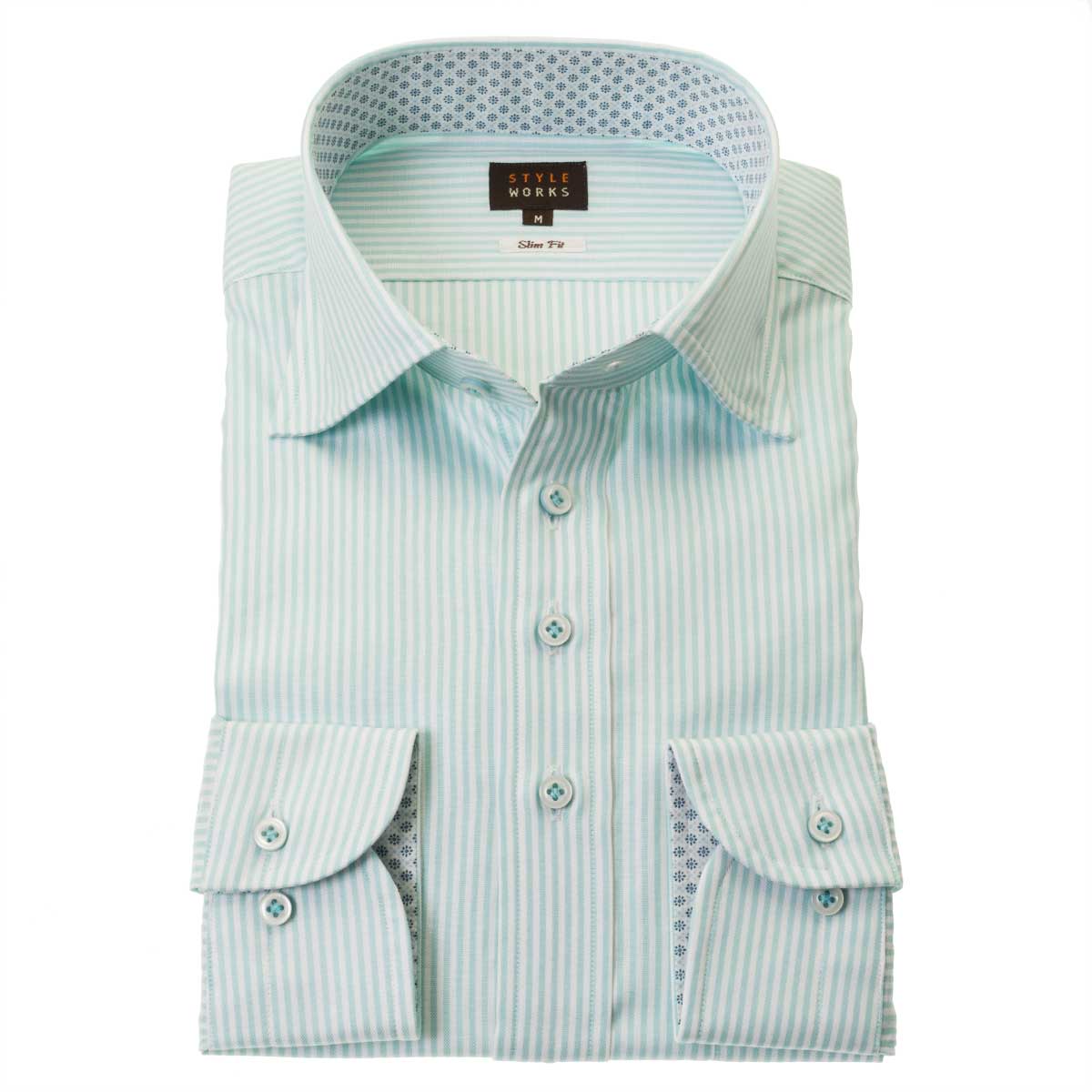 リネン オリーブ色 Aラインシャツ 長袖 Aラインレギュラーカラー7分袖シャツ [JAPAN FABRIC]｜メンズ