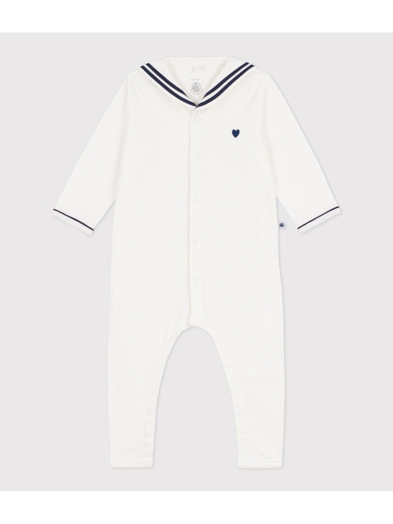 PETIT BATEAU 乗り組み員色つや足なしロンパース プチバトー マタニティウェア・ベビー装置 ロンパース・取りまかなう櫂 白いこと【貨物輸送無料】